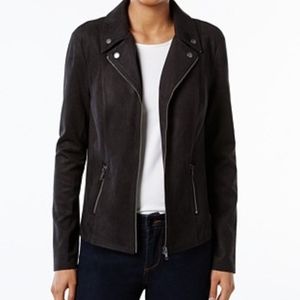 Faux Suede Black Moto Jacket PXL